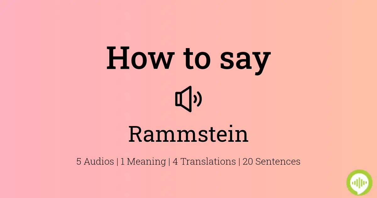 how to pronounce rammstein