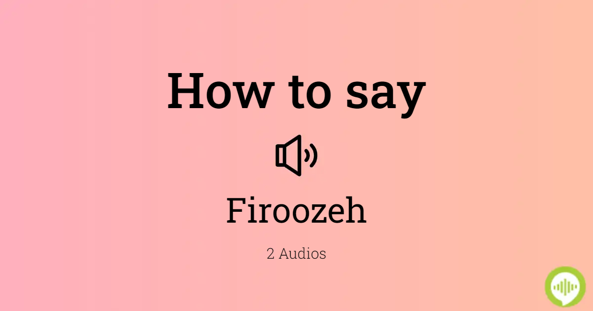 how to pronounce firoozeh dumas