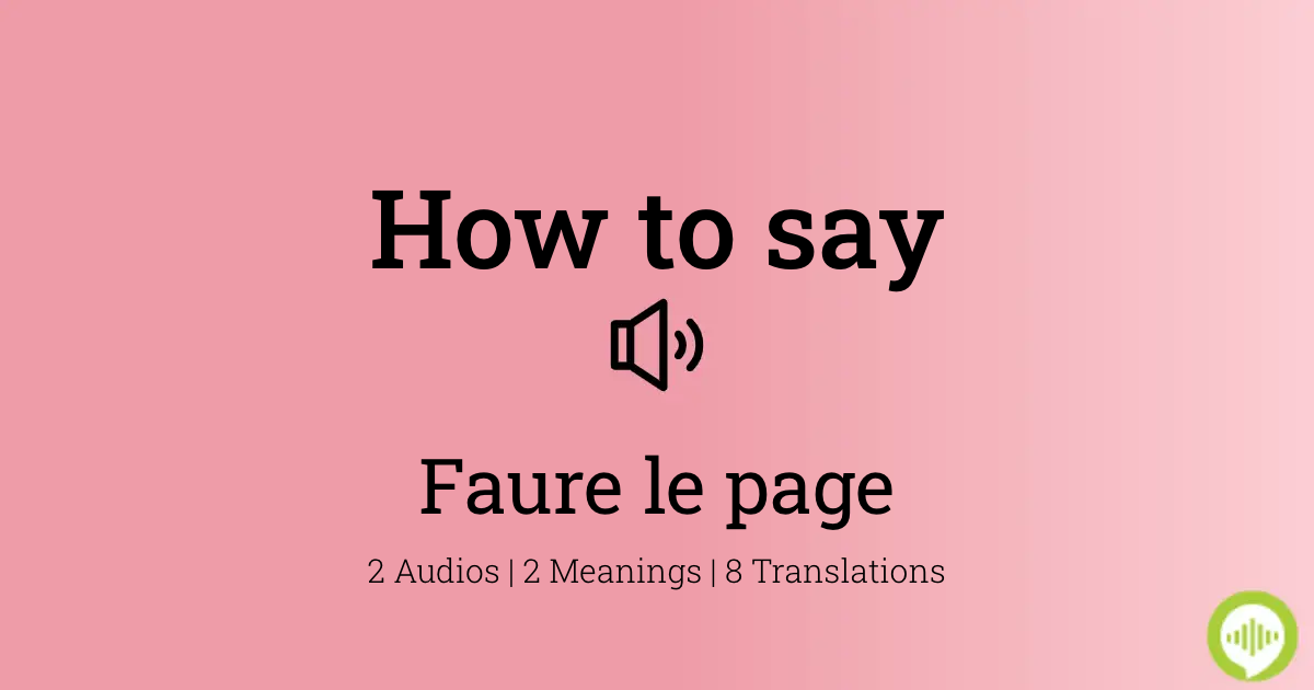 How to pronounce Faure le page