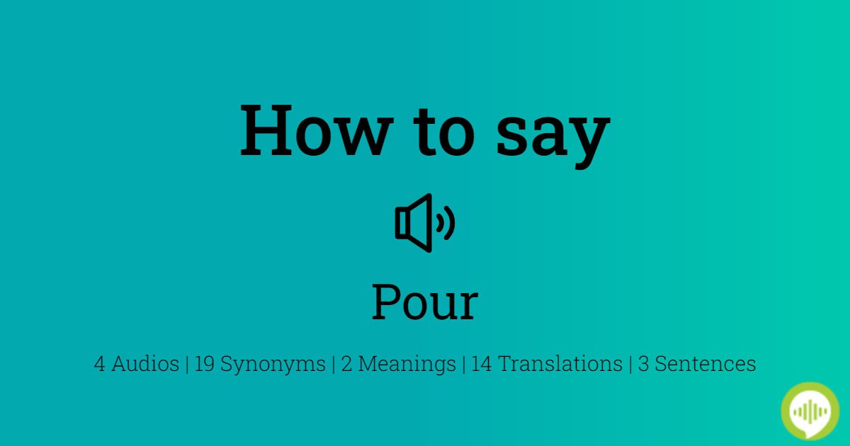 How To Pronounce Pour In French