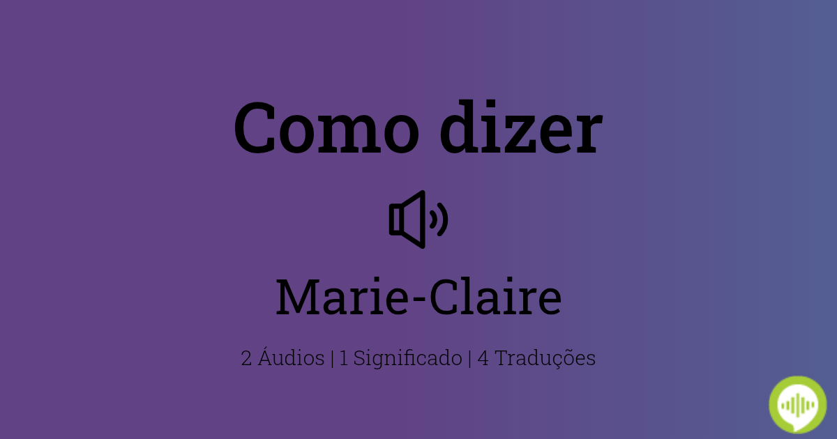 Como pronunciar claire