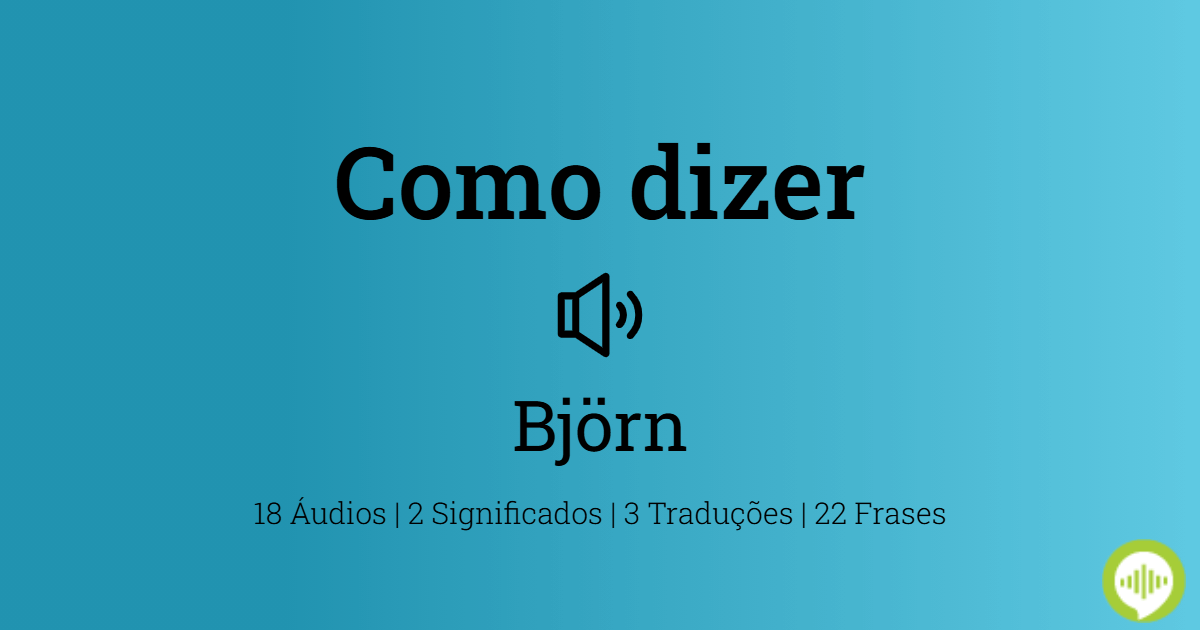 Como pronunciar Björn