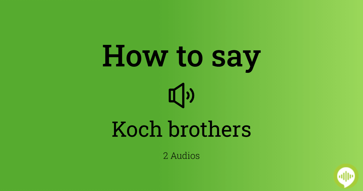 How To Pronounce German Name Koch