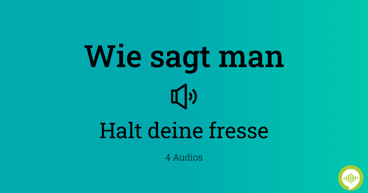 Wie sagt man auf Deutsch Halt die Fresse?