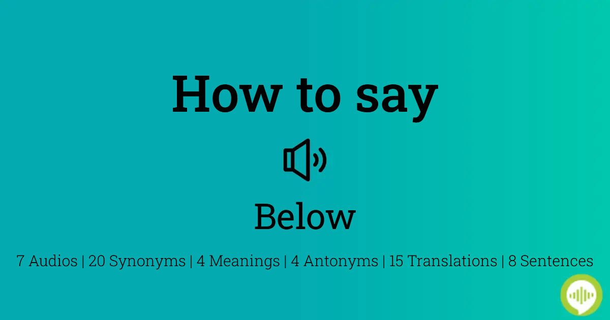 how to pronounce below