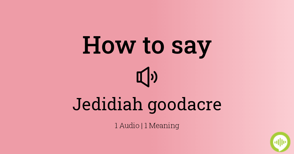 Jedidiah Goodacre, Wiki