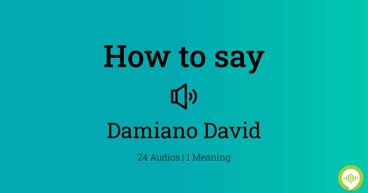 How To Pronounce Damiano David HowToPronounce