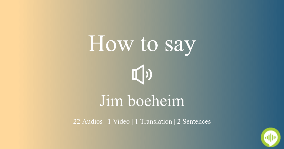 How to pronounce Jim boeheim