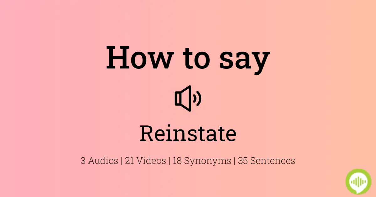 meaning of reinstate in english