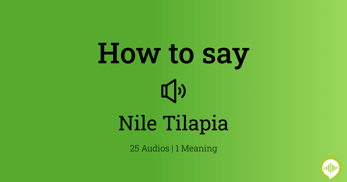 How to pronounce Nile Tilapia