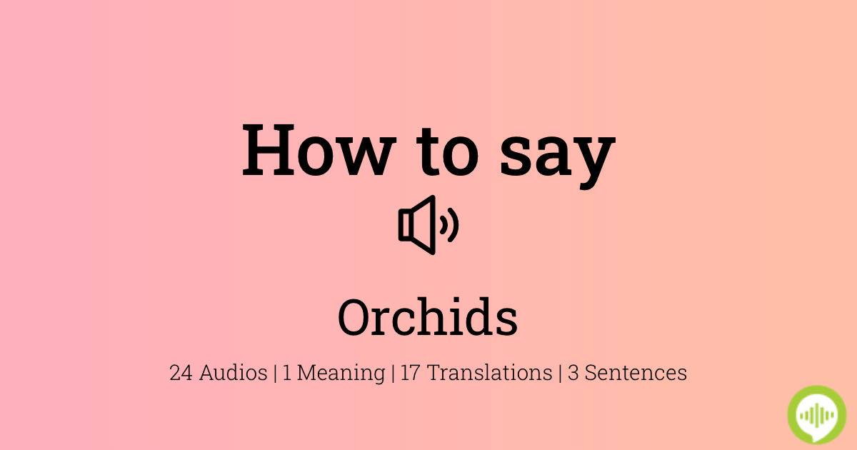 How to pronounce orchids