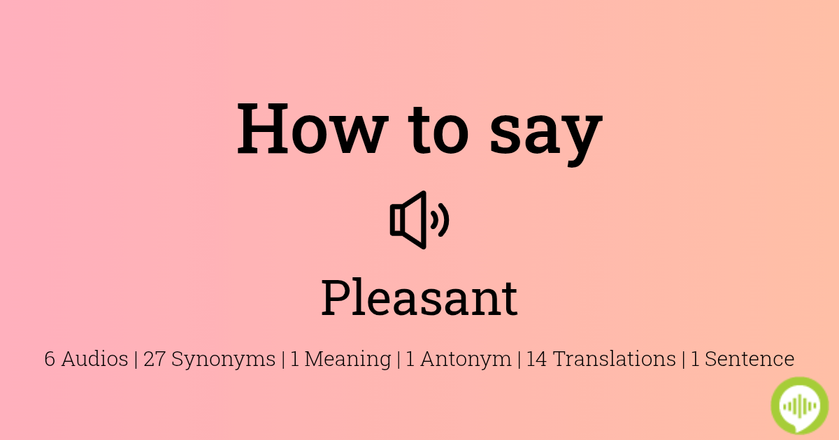 synonym for pleasant