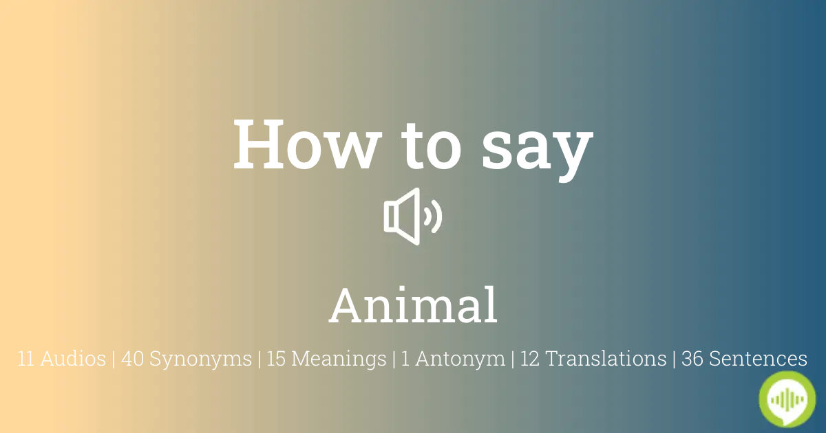 How to pronounce animal 