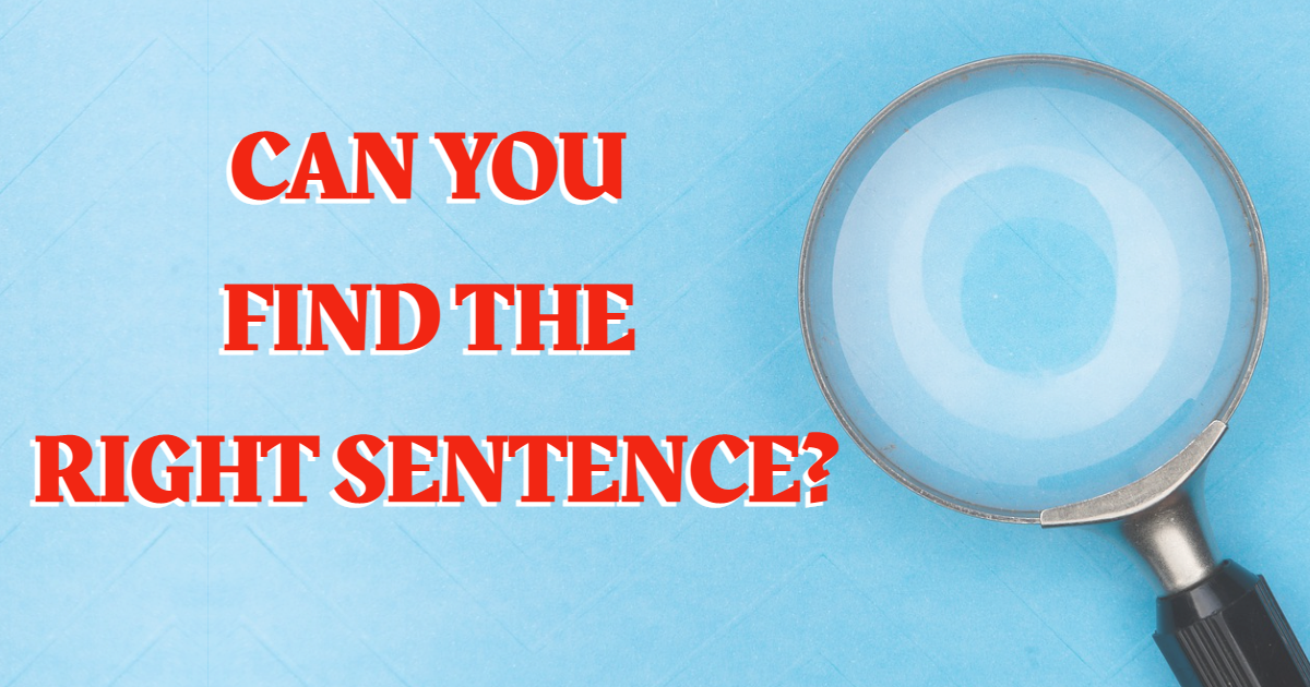 Find Out The Correct Sentence! thumbnail