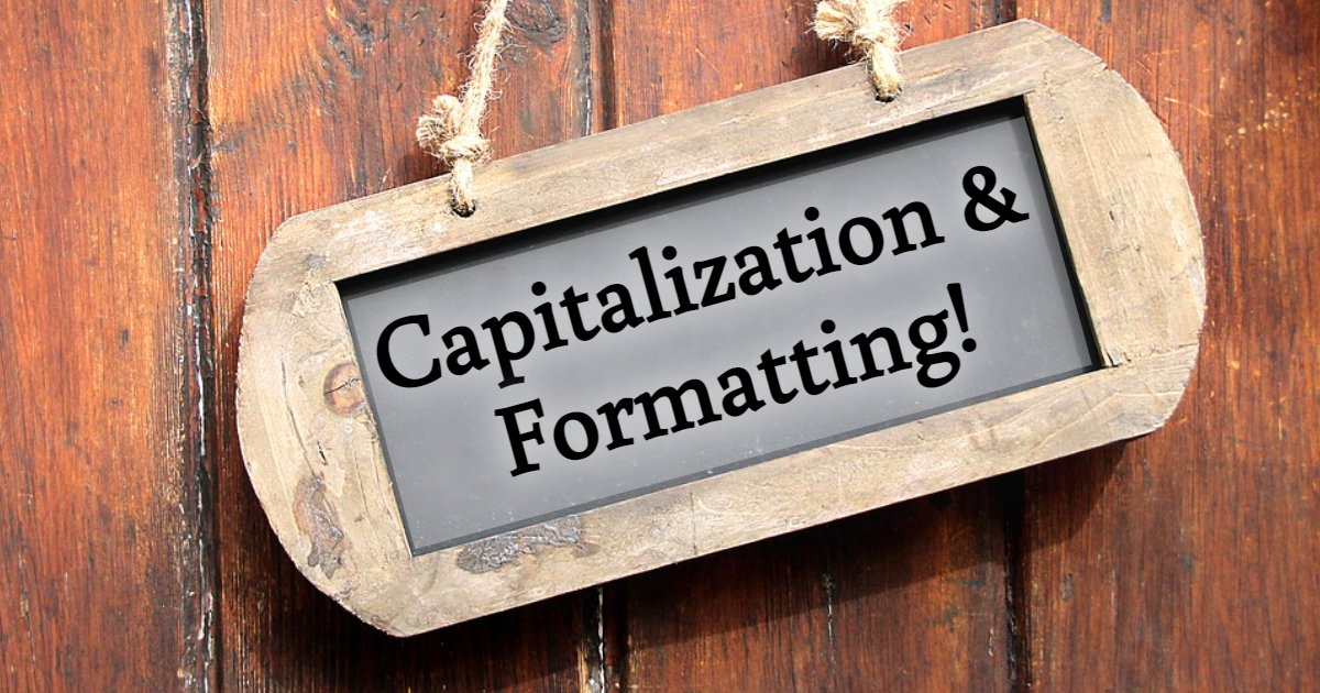 Practice Capitalization And Formatting! thumbnail
